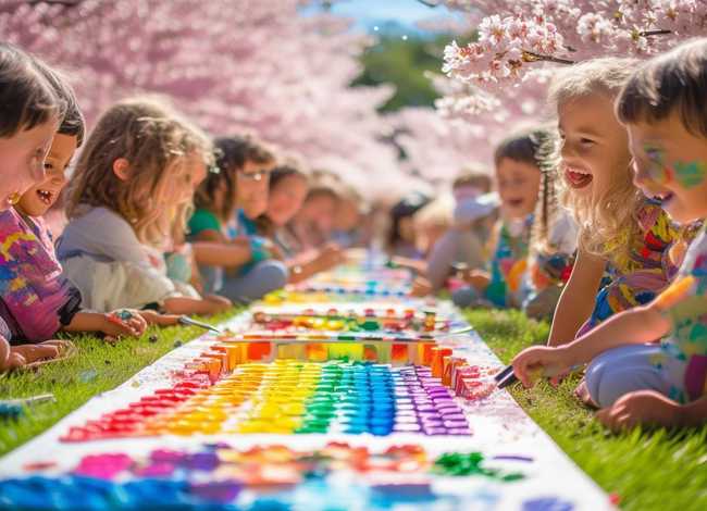 春天的故事幼儿画；春天的故事幼儿绘画