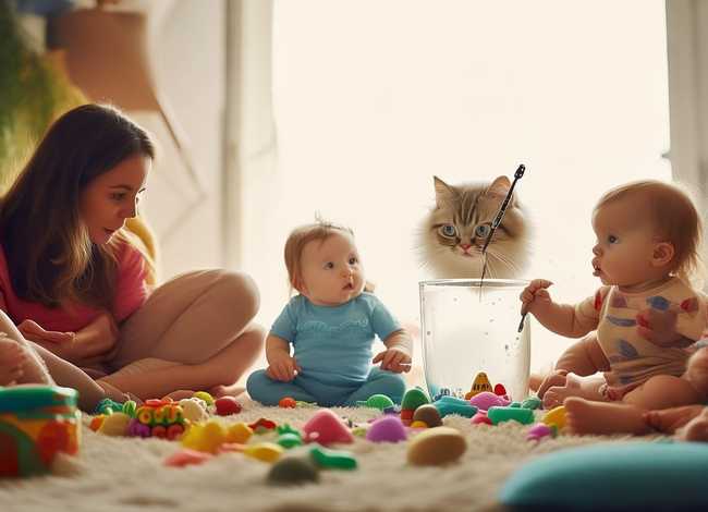 婴幼儿讲故事；婴幼儿讲故事《小猫钓鱼》