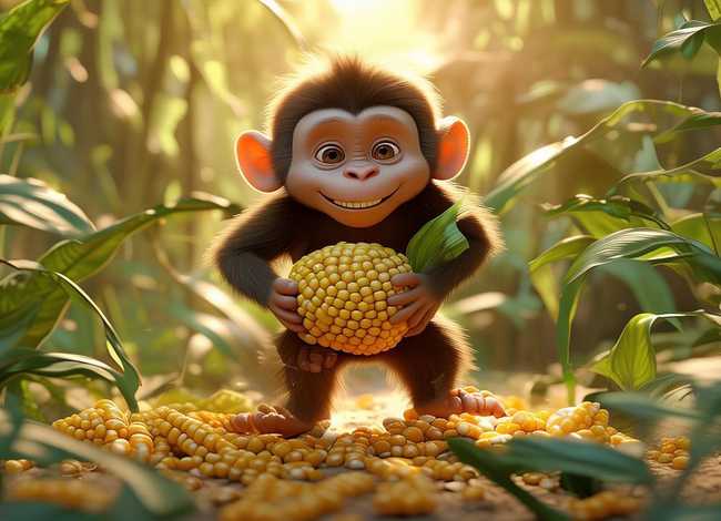 小猴子摘玉米的故事；小猴子摘玉米的故事给我们的启示