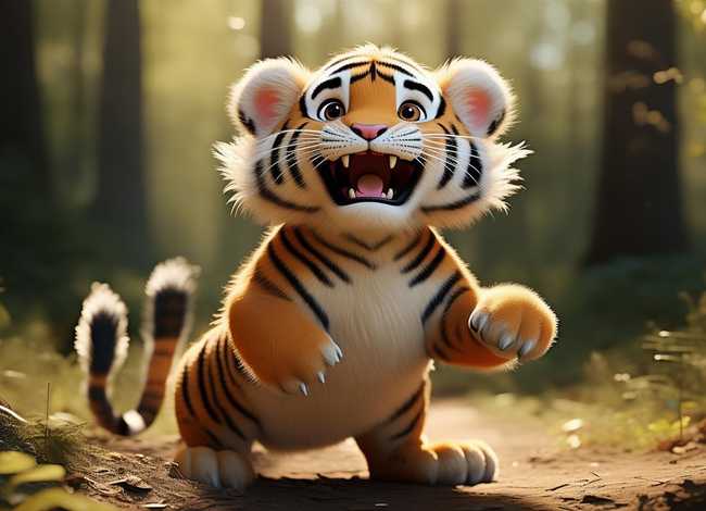 儿童故事中小老虎是怎么说话的；小老虎是怎么叫的文字