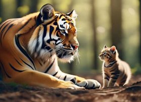 老虎和猫的简短故事；老虎和猫的简短故事50字