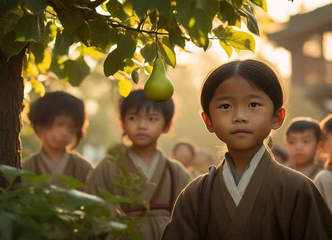儿童故事孔融让梨背景图片（孔融让梨的故事背景图片）