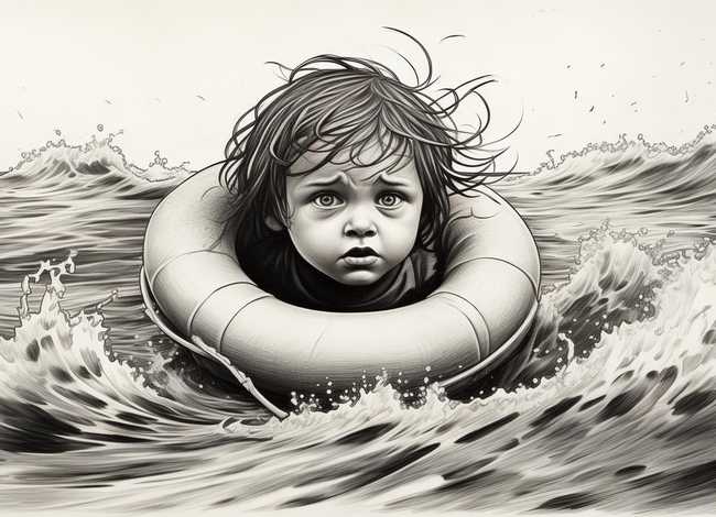 儿童沉船画，儿童沉船简笔画