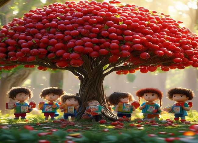 儿童故事红花果树、红果树下绘本故事