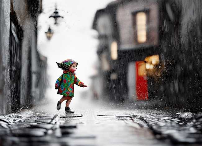 雨天的故事简笔画；雨天的故事简笔画图片