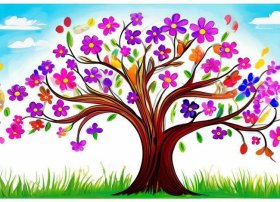 儿童画花树简笔画；儿童画花树简笔画图片