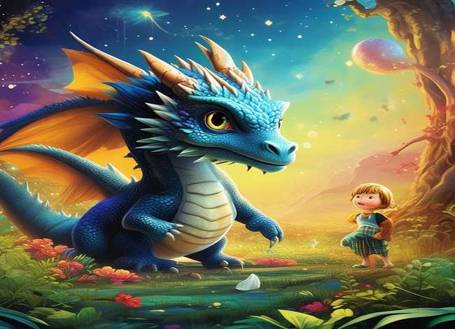 龙的故事儿童简短图画；龙的故事大全简短