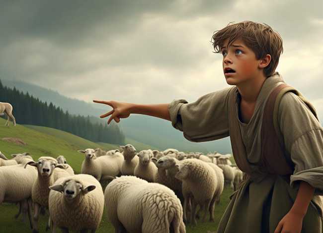 小孩故事狼来了 - 放羊的小孩故事狼来了