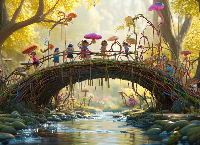 奇怪的桥儿童故事图（大班幼儿奇怪的桥故事图片）