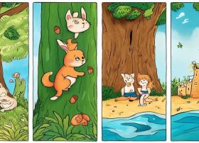 儿童故事插画电子版，儿童故事插画手绘版四格