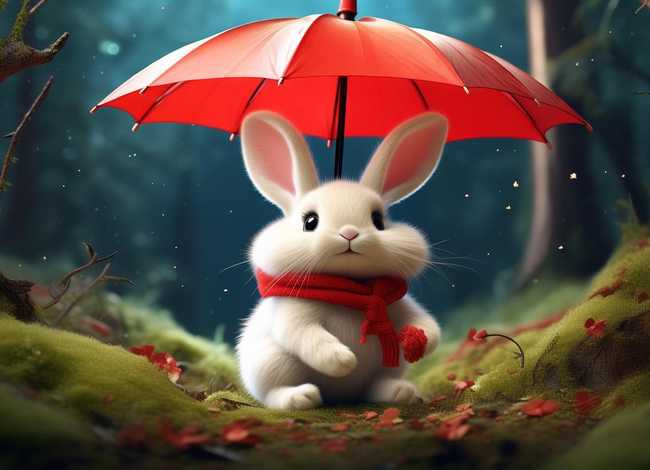 儿童睡前故事小白兔的红围巾；小白兔的小红伞故事