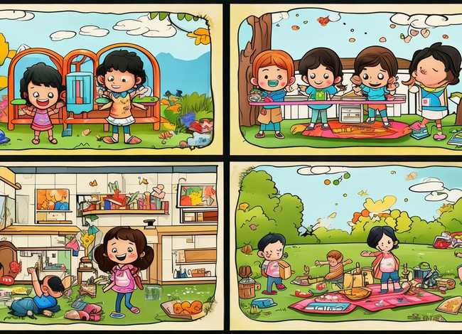 儿童四格漫画小故事、幼儿四格漫画小故事