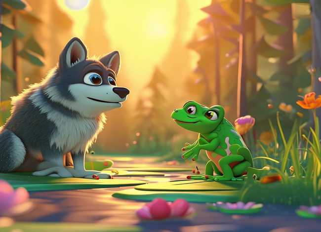 青蛙和狼故事，3-6岁儿童睡前小故事狼和青蛙