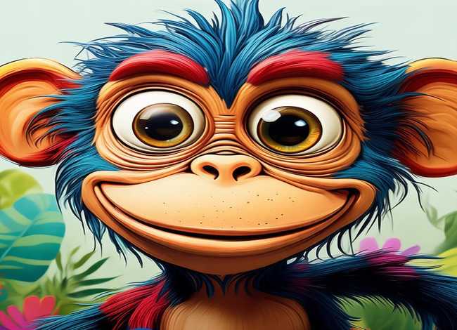 怪脸猴的儿童故事、儿童画怪脸