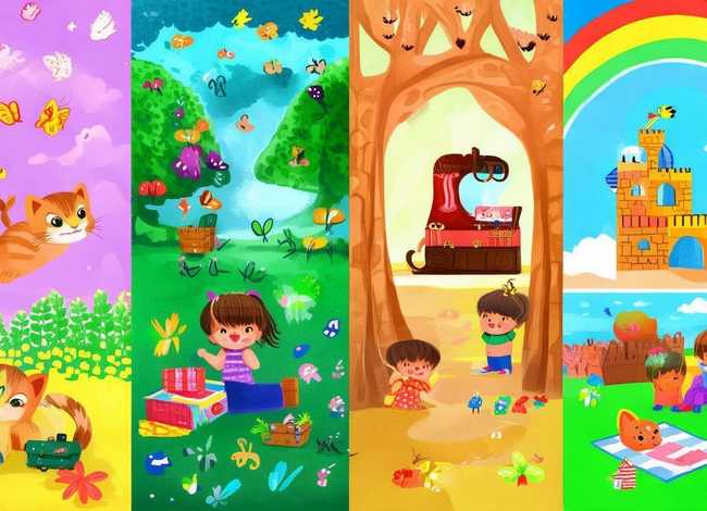 幼儿四连幅故事画；幼儿四连幅故事画画图片