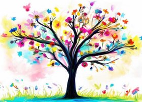 儿童花树简笔画，儿童画花树简笔画