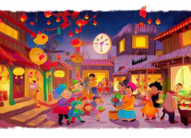 儿童除夕故事绘本 - 除夕绘本故事配图