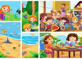 儿童四格画故事、幼儿园四格画故事