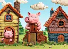 三只小猪盖房子幼儿故事 - 三只小猪盖房子幼儿故事图片