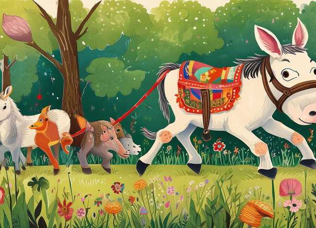 寓言故事儿童画作品，寓言故事的绘画作品