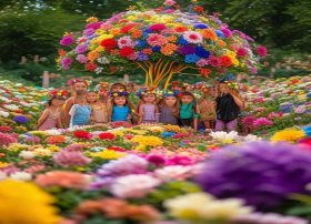 美丽的花儿童故事；幼儿故事美丽的花环教案