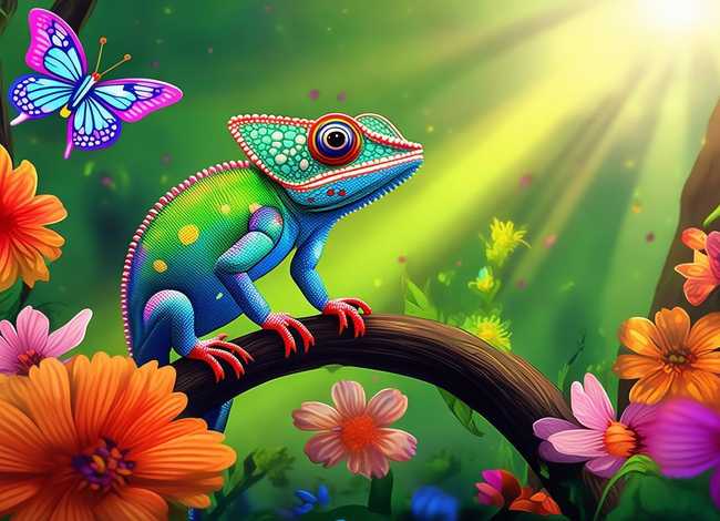 变色龙故事绘本（变色龙故事绘本图片）