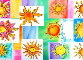 太阳儿童画图片，太阳儿童画图片大全