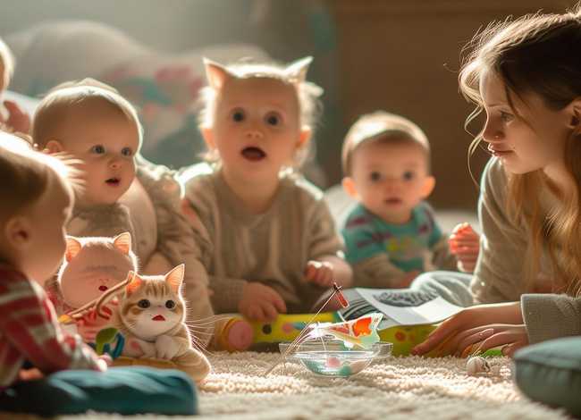 婴幼儿讲故事；婴幼儿讲故事《小猫钓鱼》