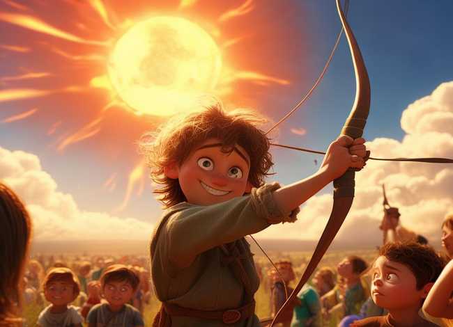 儿童后羿射日的绘画图片（儿童后羿射日的绘画图片怎么画）