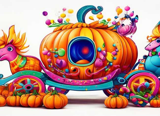 儿童故事南瓜车图片;儿童画南瓜车图片 儿童故事南瓜车图片;儿童画南瓜车图片