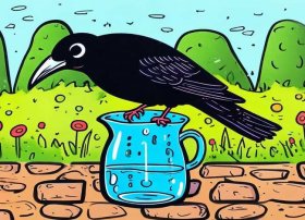 幼儿手绘简单故事书乌鸦喝水 - 幼儿园手工绘本乌鸦喝水故事书