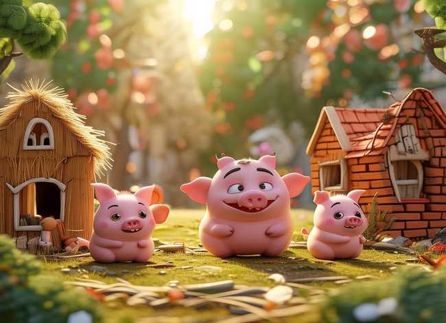 儿童讲故事三只小猪完整版 幼儿早教讲故事三只小猪