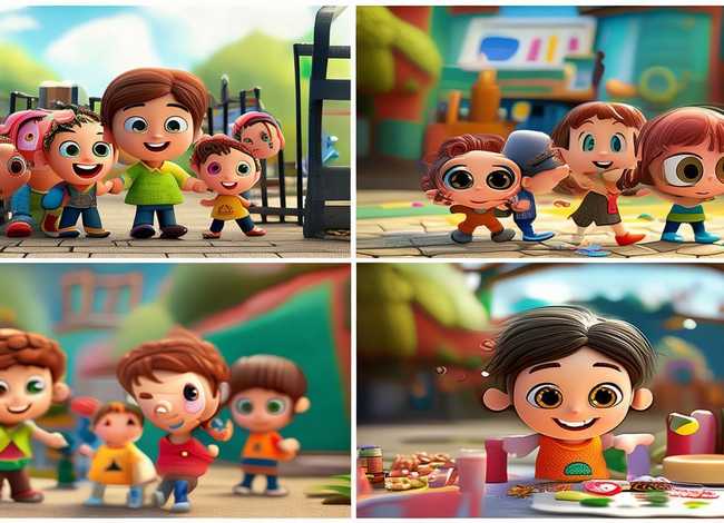 儿童四格故事画；幼儿园四格画故事