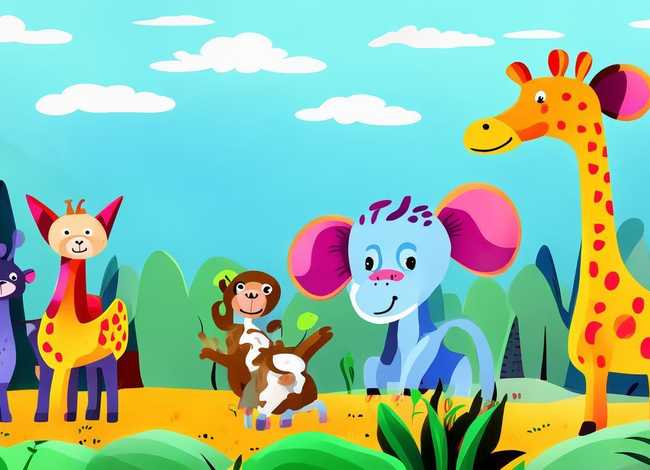 动物世界儿童画，动物世界幼儿简笔画