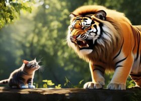 老虎和猫的故事 - 老虎和猫的故事视频