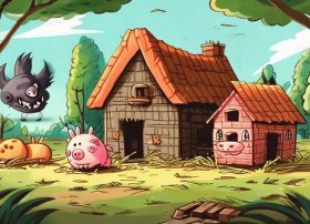 阿布故事三只小猪、阿布故事三只小猪与大灰狼