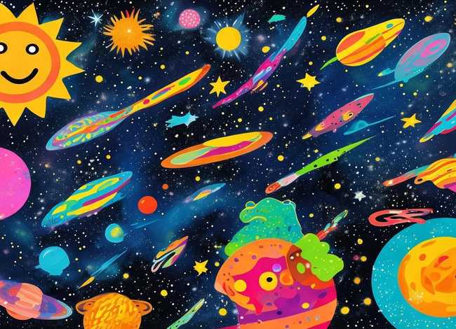 宇宙儿童画图片、宇宙儿童画图片大全