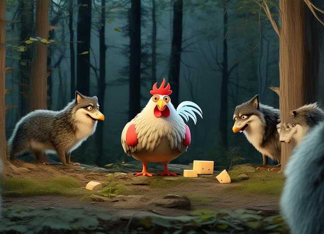 狼故事;聪明的公鸡和狼故事 狼故事;聪明的公鸡和狼故事