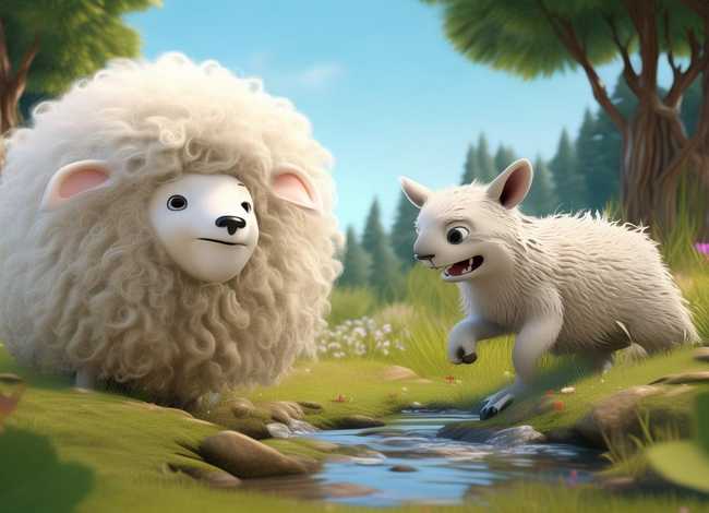 巴巴熊儿童故事狼和小羊；狼和小羊幼儿故事
