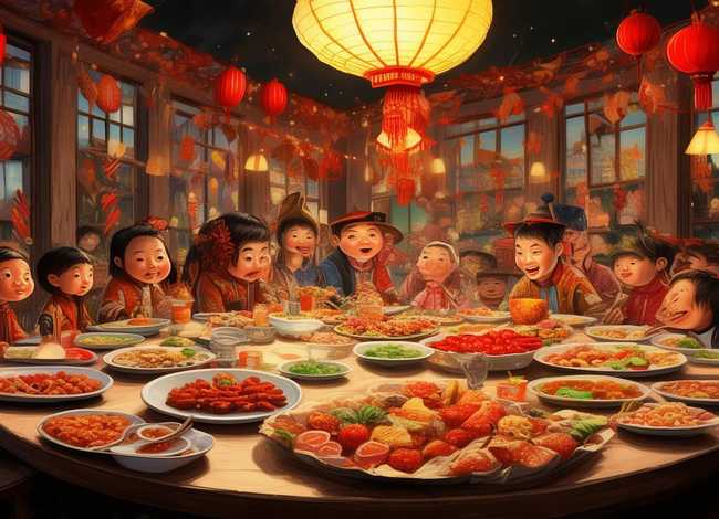 儿童故事除夕年夜饭 除夕年夜饭儿童画