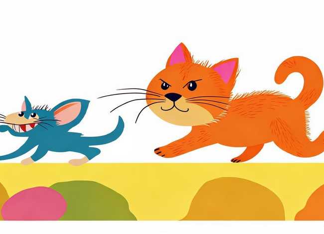 儿童故事猫和老鼠画、猫和老鼠儿童绘画