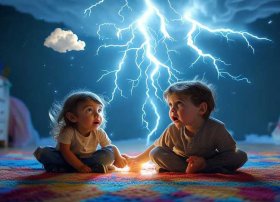 雷雨与闪电的儿童故事、闪电和雷的小学生故事