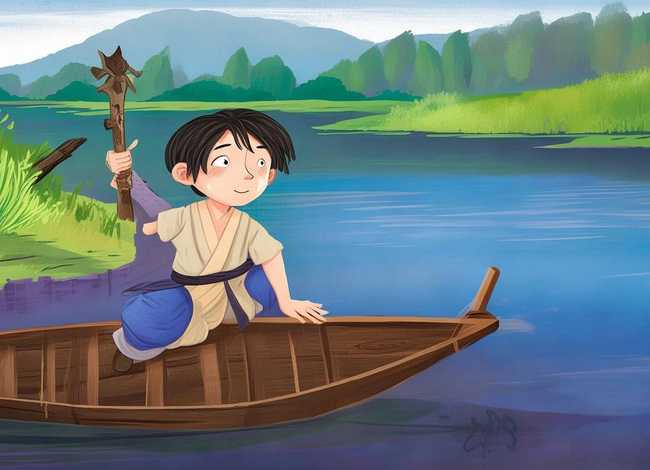 刻舟求剑的故事绘本，刻舟求剑绘画故事绘本