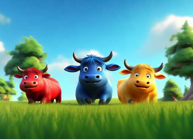 儿童故事三头公牛视频，三头公牛的故事视频直播