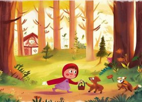 童话故事儿童画小红帽，怎么画小红帽的故事