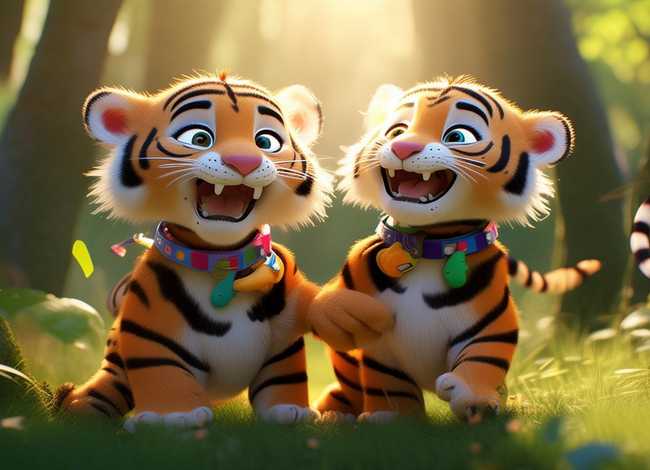儿童故事两只老虎成了好朋友，两只老虎幼儿故事