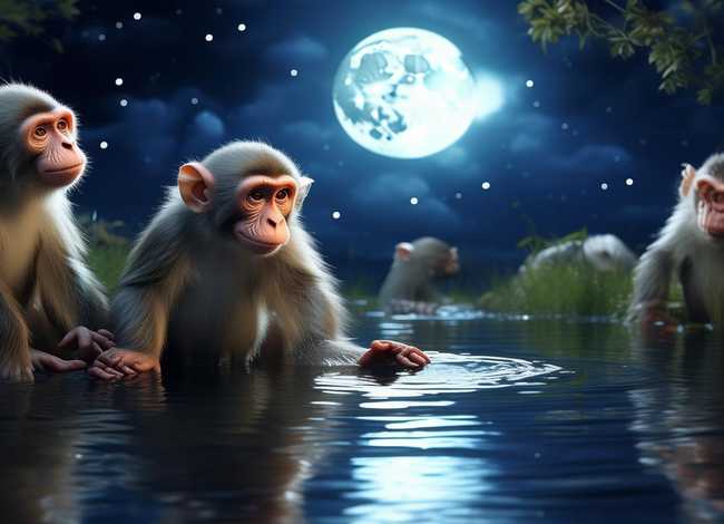 儿童睡前故事7岁以上猴子捞月亮、睡前小故事猴子捞月亮