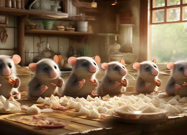 儿童故事七只鼹鼠包饺子 - 七只鼹鼠包粽子绘本