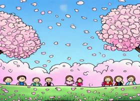 樱花儿童画图片 樱花儿童画图片简单