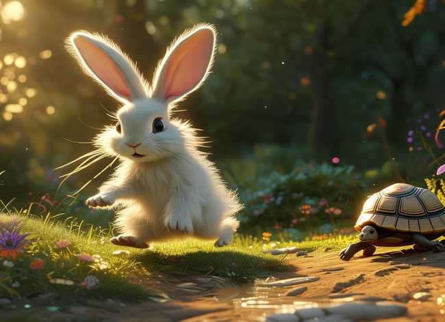 儿童睡前小故事兔子乌龟赛跑 睡前故事乌龟和小兔子赛跑
